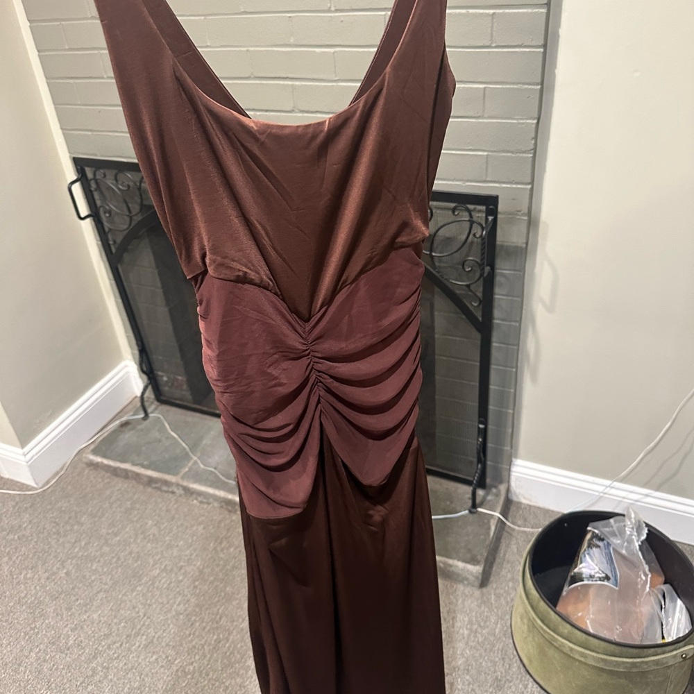 Meshki Chocolate Backless Dress